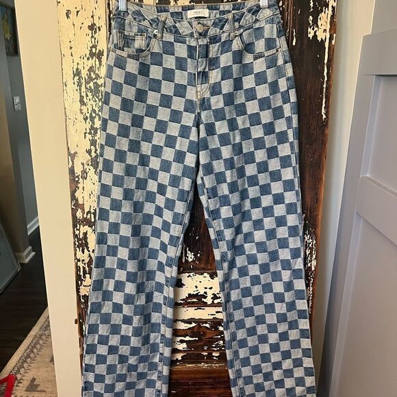 Forever 21 premium Checker Board women’s jeans.  Size 25 - Picture 1 of 6